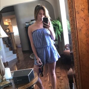 Blue & White Stripped Two Piece Set